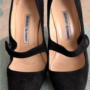 Manolo Blahnik black suede Maryjanes size 36 or 6